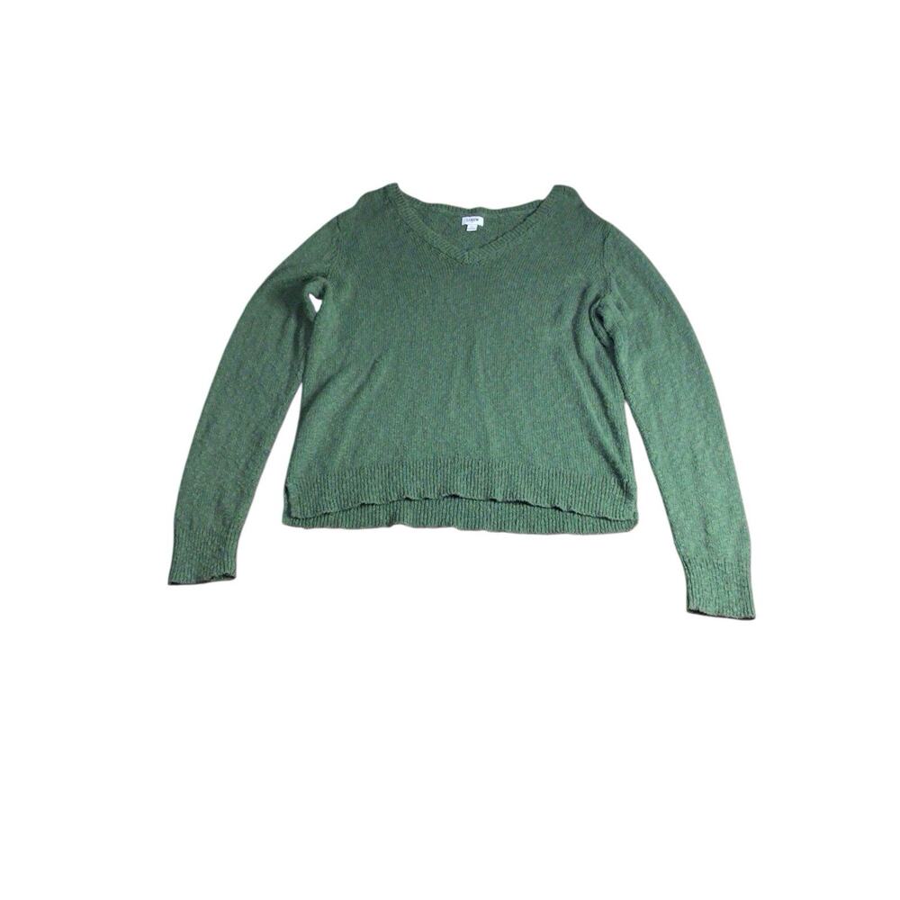 J Crew Green V neck Long Sleeve Sweater Women's Size Large
